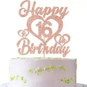 Happy 16th Birthday Cake Topper, Happy Sweet 16, 16th Birthday Party Decorations