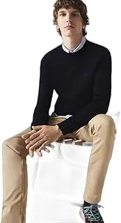 [Lacoste] Men's Essential Wool Crew Neck Knit Navy