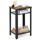 Giantex 3-Tier Modern Bedside Table Nightstand Side Table Storage Shelf Bedroom