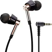 1MORE Triple Driver in-Ear Headphones, Hi-Res Earphones with MEMS Microphone, Bass Driven Sound, in-Line Remote, 3.5mm Wired Earphones for Smartphones/PC/Tablet - Gold