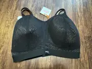 Panache 7341 Medium Control Wire-Free Sports Bra 38 Black / Latte Mesh
