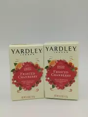 Yardley London Frosted Cranberry Soaps 4.0oz With Essential Oils 2 pack