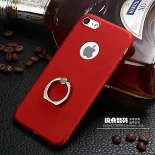 熱銷· 細磨砂硬殼8適用蘋果6手機殼iPhone7/6s/plus中國紅5SE指環保護套