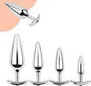 SAHOOSAFETY Stainless steel anal plug anal ball metal anal plug butt plug with T-bar base anal dildo bondage prostate sex toy for women men(L+XL)