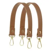 13" Leather Purse Strap Replacement Silver Buckle Handbag(2 Pack, Light Brown)