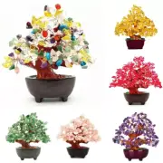 Simulation Crystal Bonsai Money Tree Good Luck Prosperity Feng Shui Home Decor