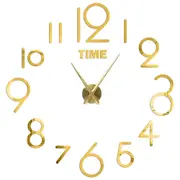 Wall Clock Gold Design 27 Inch 3D Diy Mirror Acrylic Sticker Fashion Quartz Watch Wall Clocks