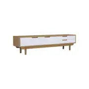 Modern Furniture NAKULA Entertainment TV Unit 185.5cm - Natural & White
