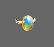 Sterling Silver Beautiful Dominican Blue Amber Stone Ring Handmade