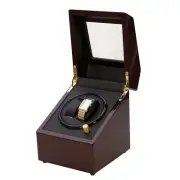 Automatic Double Watch Winder Wooden Dark Lacquered Finish Storage Display