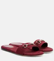 [Gucci] Gucci Horsebit GG canvas slides AU 8 red
