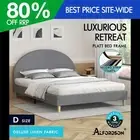 ALFORDSON Bed Frame Double Size Mattress Base Platform Grey Fabric CALLA