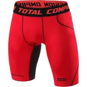 TCA SuperThermal Compression Mens Short Tights Red Running Base Layer Run Shorts