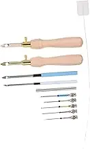 TEHAUX 1 Set Embroidery Stitch Embroidery Kit Fixer Fabric Commercial Embroidery Beads Embroidery Thread and Needle Sewing Needle Mini Hand Cross Stitch Kit Practical Punch Needle