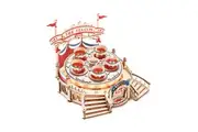 Robotime ROKR Tilt-A-Whirl DIY music box 3D wooden puzzle kit of the Magic Amusement Park Series Funny Toy for Kids EA04