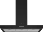 Smeg 90cm T Shaped Canopy Rangehood Black Gloss