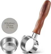 VOURMIO 54mm Bottomless Portafilter - with Puck Screen & Filter Basket, Compatible with Breville Barista Express, Pro, Touch, Bambino Plus, Infuser (880BSS, 870XL, 878BSS, 500BSS, 840XL)