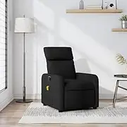 Massage Recliner Chair for Room, Living & Bedroom - Comfy Fabric Reclining Chairs for Gaming, Reading - Lazy Lounge Recliners Furniture, Black