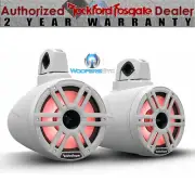 ROCKFORD FOSGATE M2WL-8H WHITE 8" MARINE 1200W BOAT WAKEBOARD TOWER SPEAKERS NEW