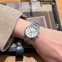 在飛比找蝦皮購物優惠-Eyki款簡約女士手錶  三眼小方格紋理圓盤氣質鋼帶時尚通勤