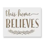 This Home Believes Mistletoe Stencil - Reusable Stencils for DIY Crafts