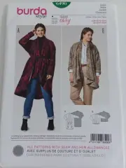 Burda 6490 WOMEN PLUS SIZE EASY DRAPE WRAP COAT JACKET CARDIGAN PATTERN SZ 20-34