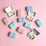 Children's Mini 6-Grids Color Box Metal Plastic Watercolor Palette Painting Tool