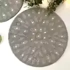Enliven, Set of 8, silver placemat, handmade beaded placemat, 14 inch, gifts
