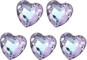 sourcing map 5 Pcs 3D Heart AB Purple Nail Rhinestones K9 Glass Crystal Rhinestones Pointed Back Crooked Heart Gems for Nail Charm Art DIY Decoration Craft 8x8mm