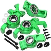 Aluminium 7075 Front Oversized Steering Blocks & Rear Hub Stub Axle Carriers with Three Oversize Bearing for Traxxas 1:5 X Maxx 6S 8S / XRT 8S / X Maxx Ultimate 8S / XRT Ultimate 8S Upgrades - Green