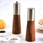Manual Wood Pepper Mill Ceramic Grinding Core Seasoning Jar BBQ