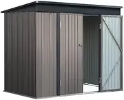 Giantz Garden Shed 2.31x1.31m Brown Storage Box, Greenhouse Home Outdoor Workshop Shelter Tool Shade Green House, Sloped Flat Roof Double Doors Corrosion Resistant