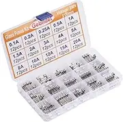 Gebildet 15 Values 180pcs 5×20mm 250V Fast Impact Glass Fuses Assortment Kit (0.1A/0.2A/0.25A/0.5A/1A/1.5A/2A/3A/4A/5A/8A/10A/12A/15A/20A, Each 12pcs)
