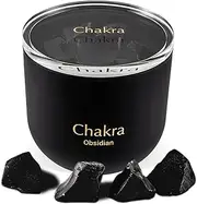 Hidden Label Lemongrass Ginger Crystal Candle, 12oz, Modern, Black, Cylindrical Jar, Aromatherapy, 2 Wooden Wicks, Crackling, 12oz