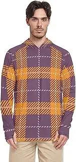 [Caihoyu] Men's Hooded Shirt, UV Protection, Long Sleeve Hooded Shirt, UPF 50+ Quick Dry Rash Guard for Men
