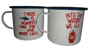 CREATIVECO-OP Kellie Montana 2-PC SET Enamel Cups White Red Blue 22 oz / 650 ml