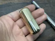 Tall Meton-Vault Polished Brass Pill box Stash box Pill Case
