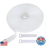 Amsthow Dress Straps 39ft White Nylon Hook and Loop Cable Straps 1 inch Wide
