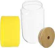 Alipis Glass Straw Cup Water Cup Beverage Cold Drink Lid Reusable Juice for Daily Use