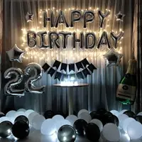 在飛比找樂天市場購物網優惠-生日派對裝飾鋁膜氣球派對布置套餐浪漫氣球裝飾