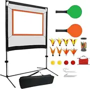 ａ aternee Badminton Net with Rackets, Adults with Carry Bag Versatile Sports Net with Shuttlecocks for Games Practice Beach Parks Home