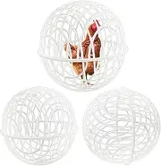 Chicken Ball Cage,3 Pieces Movable Chic ken Orb B all C age Pet Safety Chick en Ca ge | Bal l-Shaped Chicken Hamster Ba ll Cag e Safe Walking Net Pigeon Chick Coop For Outdoor Farms Courtyard, Rabbits