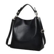 2 in 1 Casual PU Shoulder Bag Ladies Handbag Messenger Bag (Black)