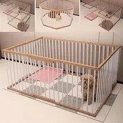 [LIODUX] Dog Playpen Indoor Pet Enclosure Fence, Outdoor Portable Puppy Exercise Pen with Door, 10 Panels Heavy Duty Dog Crate Cage Kennel for Small and Medium Sized Dogs - 10 Panels