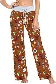 [GuoChe] Pajamas Pants For Women Happy Halloween Funny Cartoon Autumn Women Pj Pants for Woman Comfy