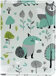 [CWAGFEQZ] Passport Holder,Passport Wallet,Passport and Vaccine Card Holder Combo,Cartoon Forest Animals Flower