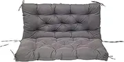 Outdoor Swing Cushion 60" x 40" Bench Cushion for Outdoor Furniture Thick Swing Chair Pad with Backrest for Garden Patio, Dark Gray 2 3 Seater Swing Replacement
