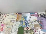 Bulk Lot of Scrapbook Supplies; Stickers, Ribbon, Paper Crafts, Embellishments