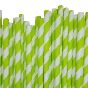 50 Pack Green White Drinking Straws Biodegradable Eco Paper Birthday Party Event