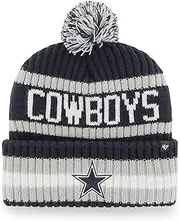 47 NFL Dallas Cowboys Unisex Cuff Knit Bobble Hat, Navy Blue, Navy, One size